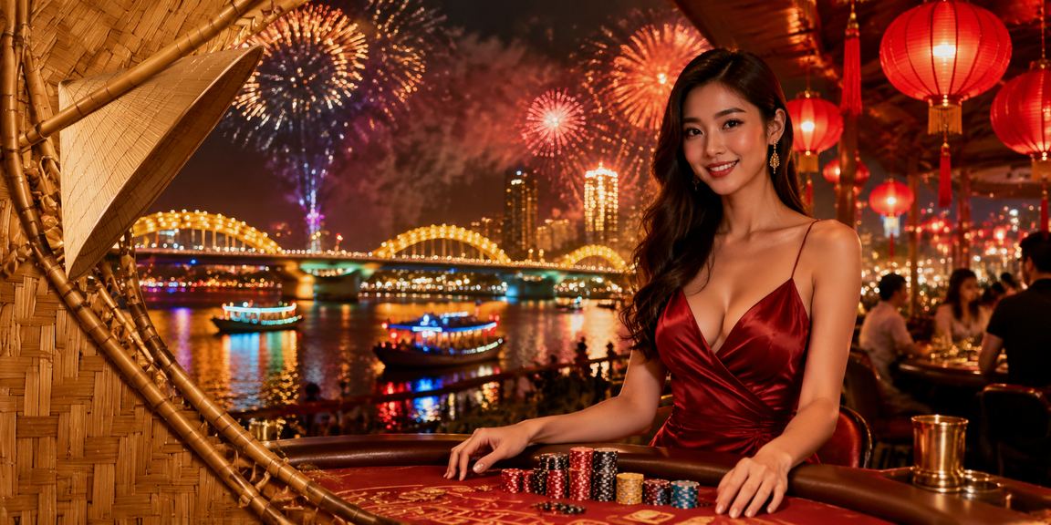 Người phụ nữ đội nón lá tại Đà Nẵng trải nghiệm cá cược trực tuyến trên điện thoại