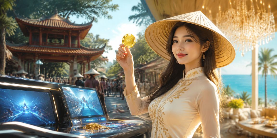 Người dùng Hà Nội theo dõi kèo Esports trên qq188 với nón lá truyền thống
