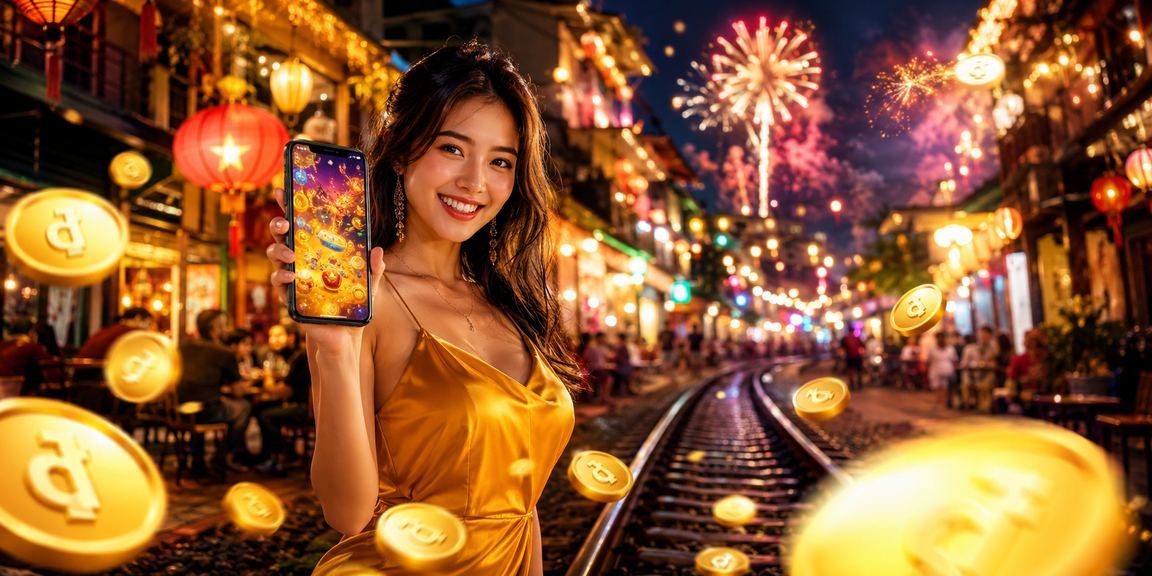 Lễ hội đường phố Hà Nội với người trẻ cầm điện thoại trải nghiệm casino di động