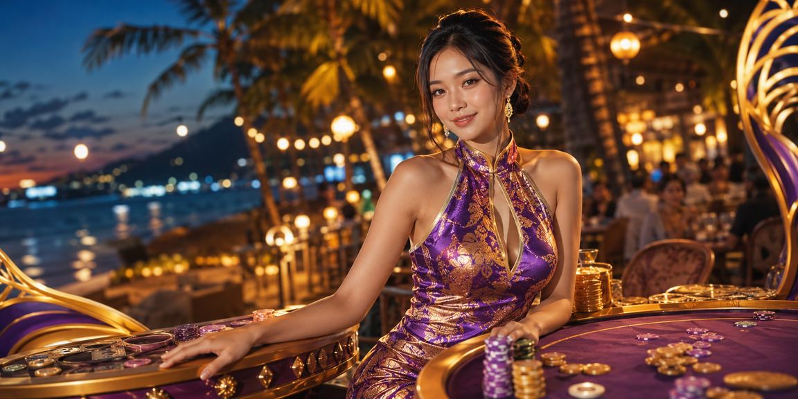 Phụ nữ Việt Nam trong trang phục áo dài tại khu giải trí Vũng Tàu
